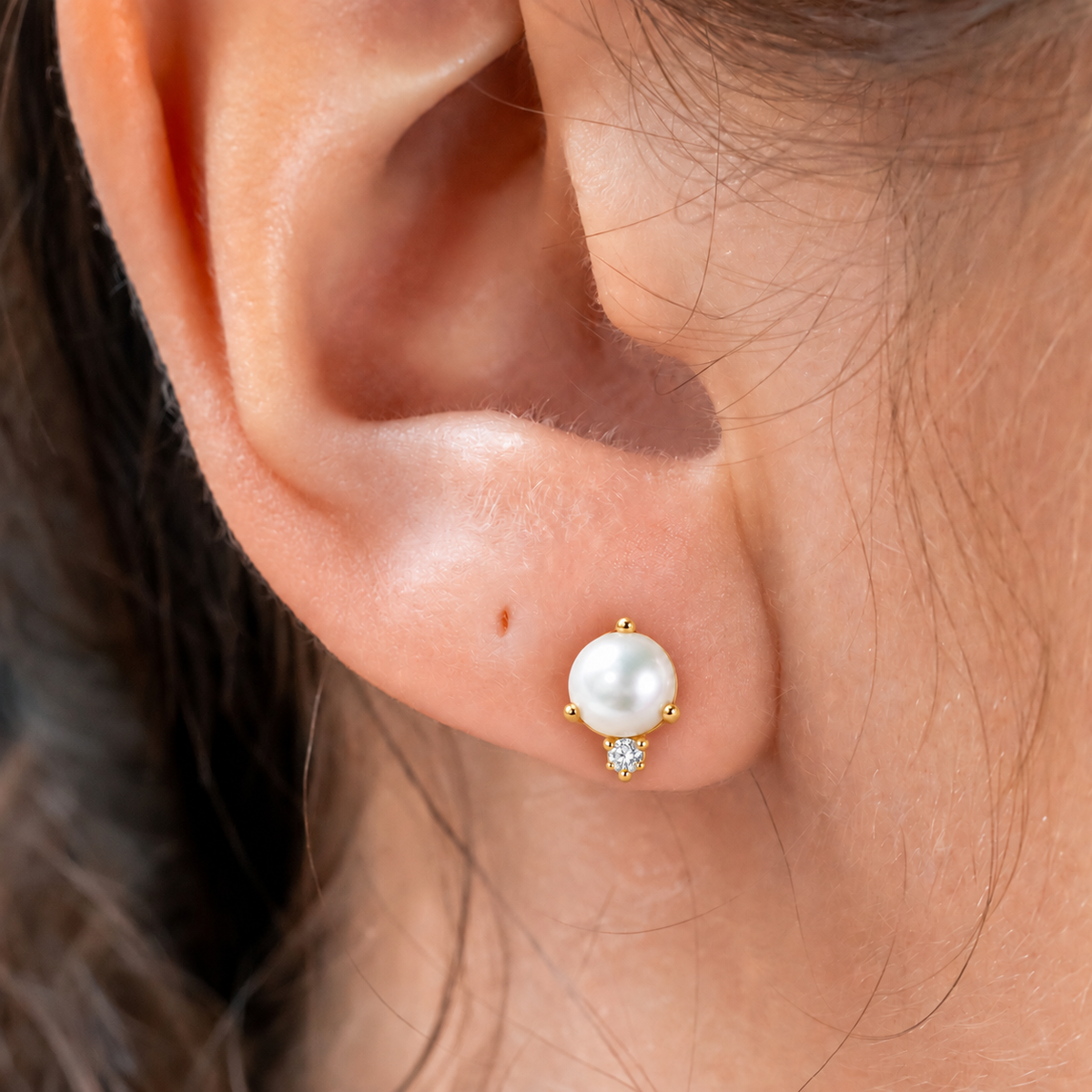 Mila Pearl and Diamond Earrings