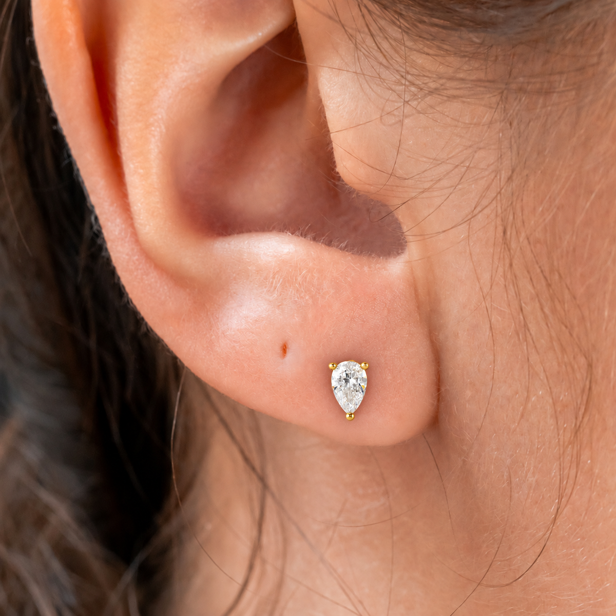 Pear Cut Lab Grown Diamond Stud Earrings ~ Ready to Ship