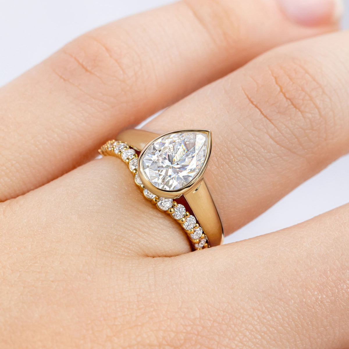 Piper ~ Bezel Set Pear Cut Ring