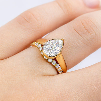 Piper ~ Bezel Set Pear Cut Ring