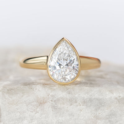 Piper ~ Bezel Set Pear Cut Ring