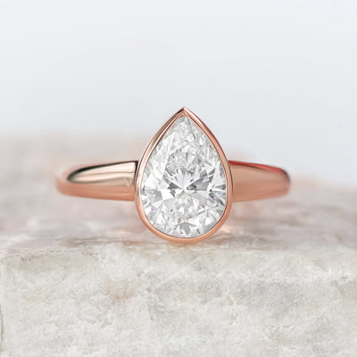 Piper ~ Bezel Set Pear Cut Ring
