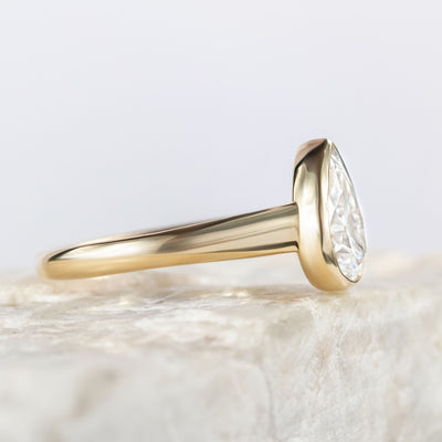 Piper ~ Bezel Set Pear Cut Ring
