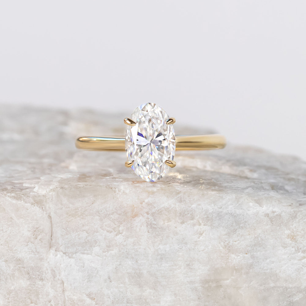 Proposal Ready ~ Grace 10x6.5mm Elongated Oval Moissanite Engagement Ring
