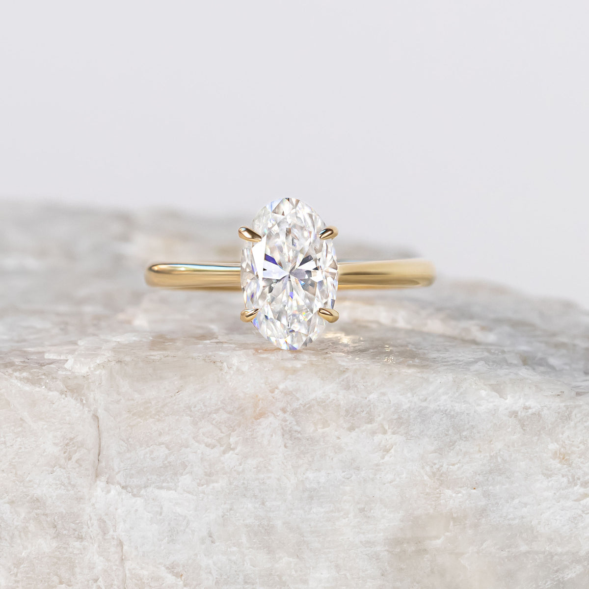 Proposal Ready ~ Grace 10x6.5mm Elongated Oval Moissanite Engagement Ring