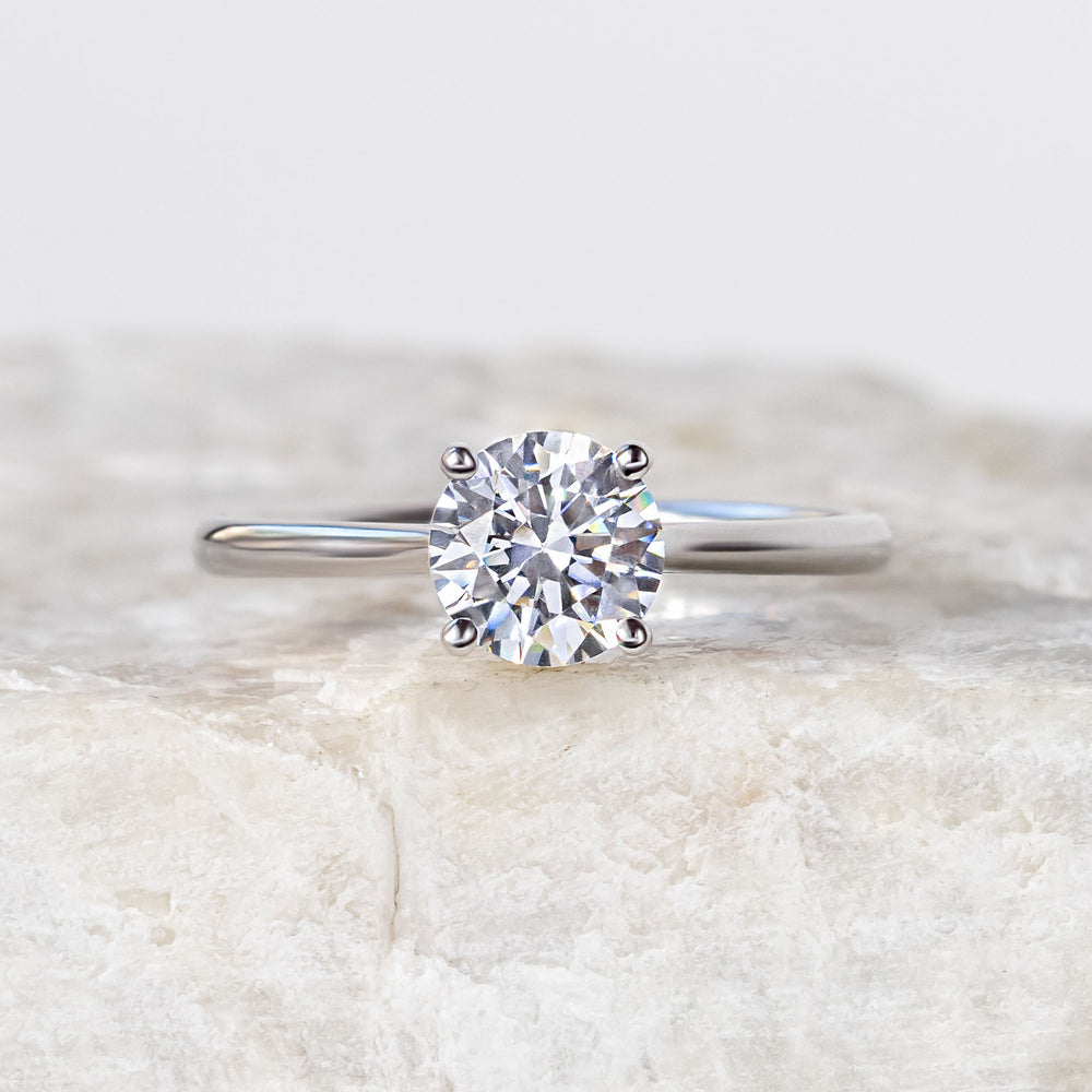 Proposal Ready ~ Grace 6.5mm Round Brilliant Moissanite Engagement Ring
