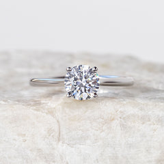 Proposal Ready ~ Grace 6.5mm Round Brilliant Moissanite Engagement Ring
