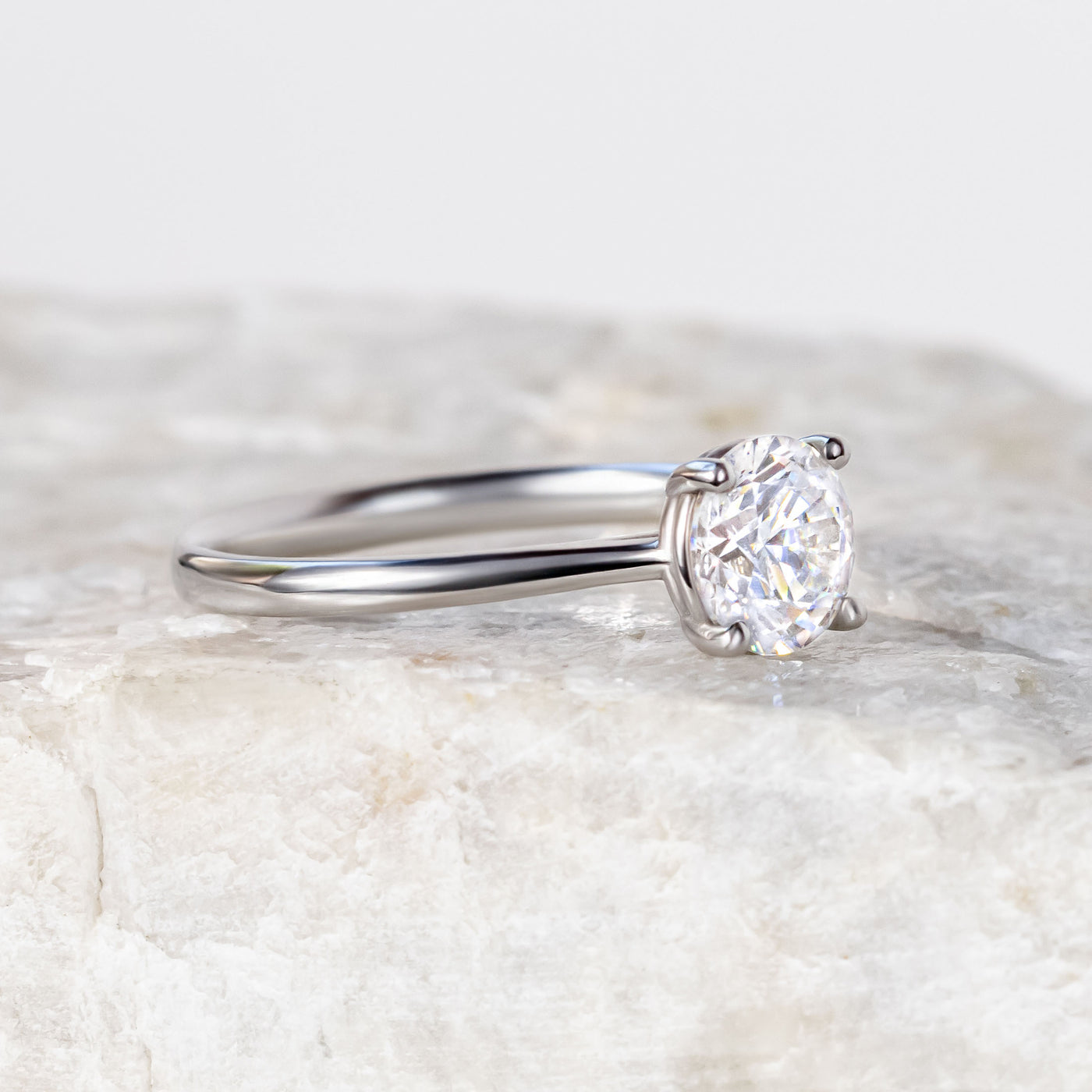 Proposal Ready ~ Grace 6.5mm Round Brilliant Moissanite Engagement Ring