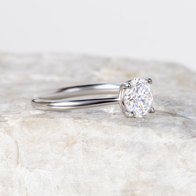 Proposal Ready ~ Grace 6.5mm Round Brilliant Moissanite Engagement Ring