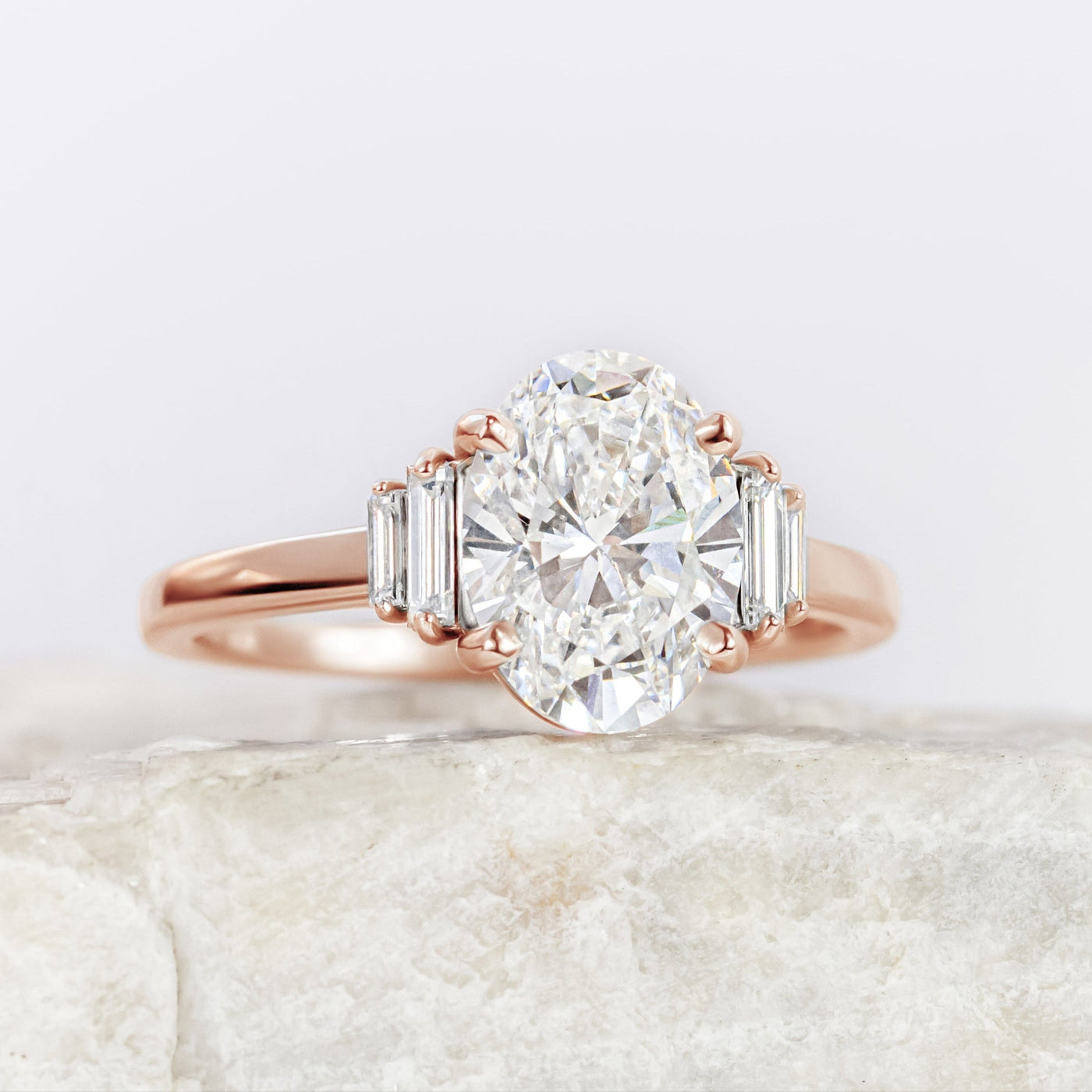 Kinsley ~ Oval Baguette Diamond Ring