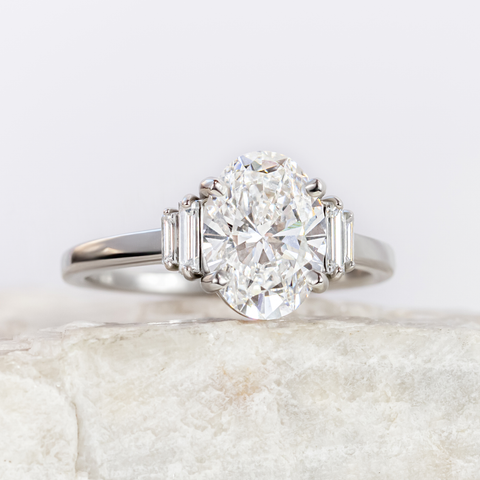 Proposal Ready ~ Kinsley 2.17ct Lab Grown Oval Engagement Ring