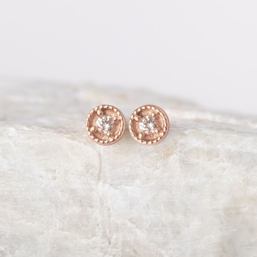 Tiny Dot Diamond Earrings ~ Ready to Ship