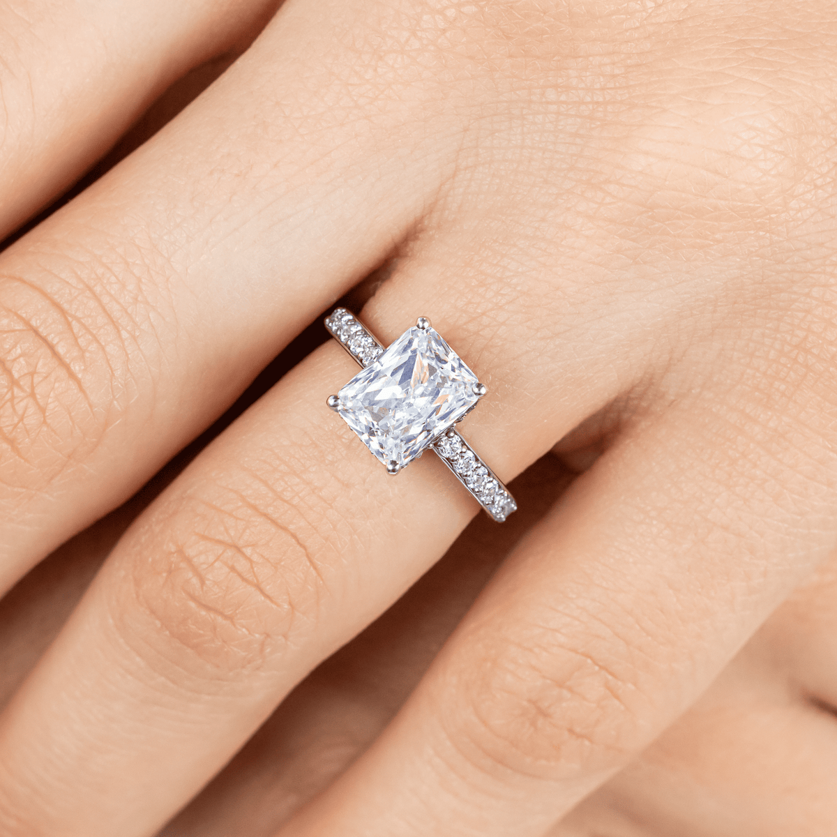 Reese ~ Pave Diamond Solitaire Ring