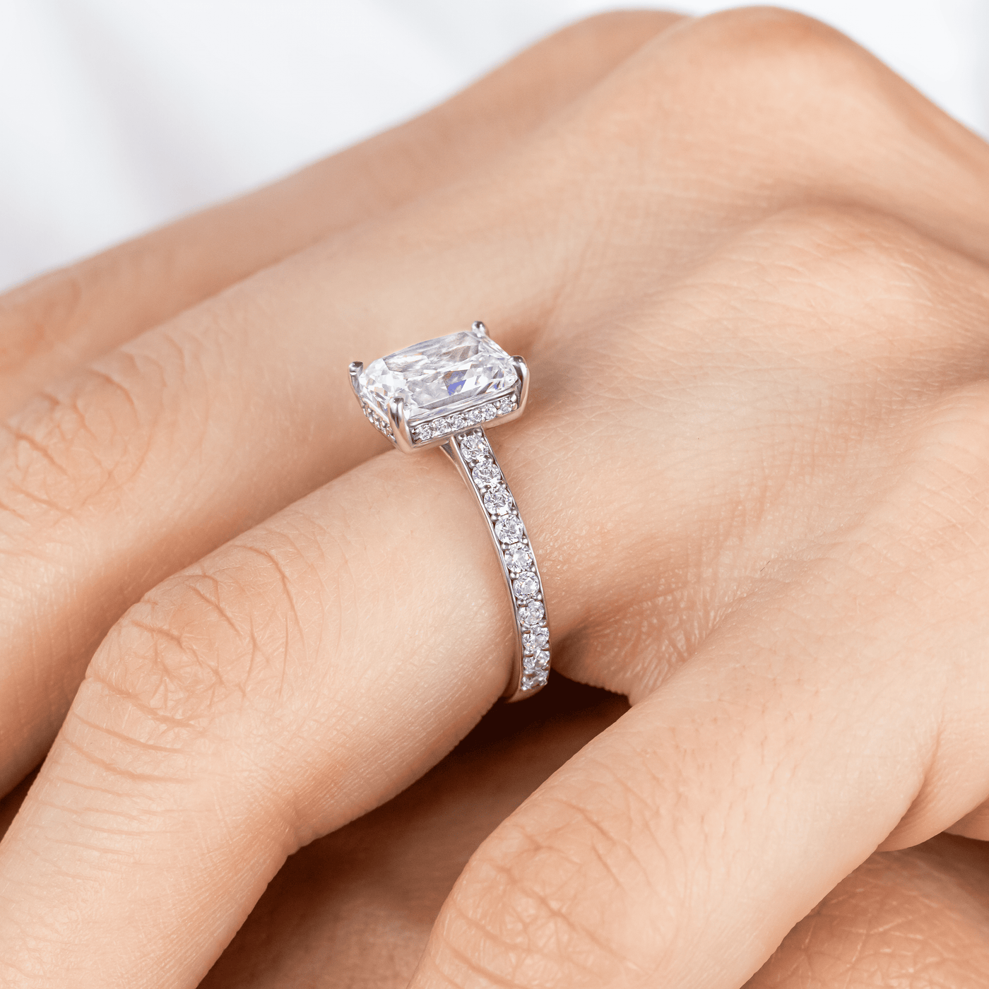 Reese ~ Pave Diamond Solitaire Ring