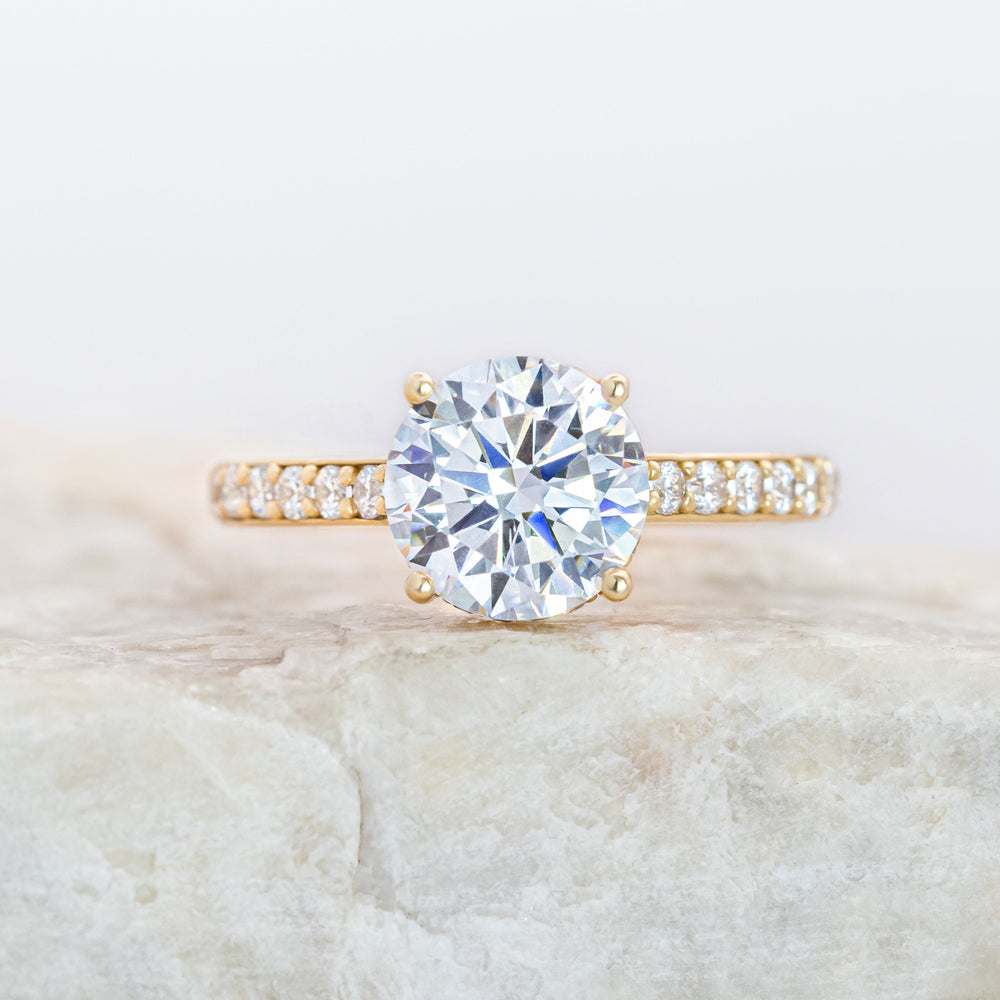 Reese ~ Pave Diamond Solitaire Ring