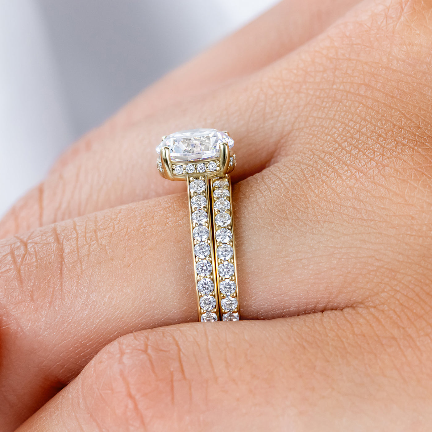 Reese ~ Pave Diamond Solitaire Ring