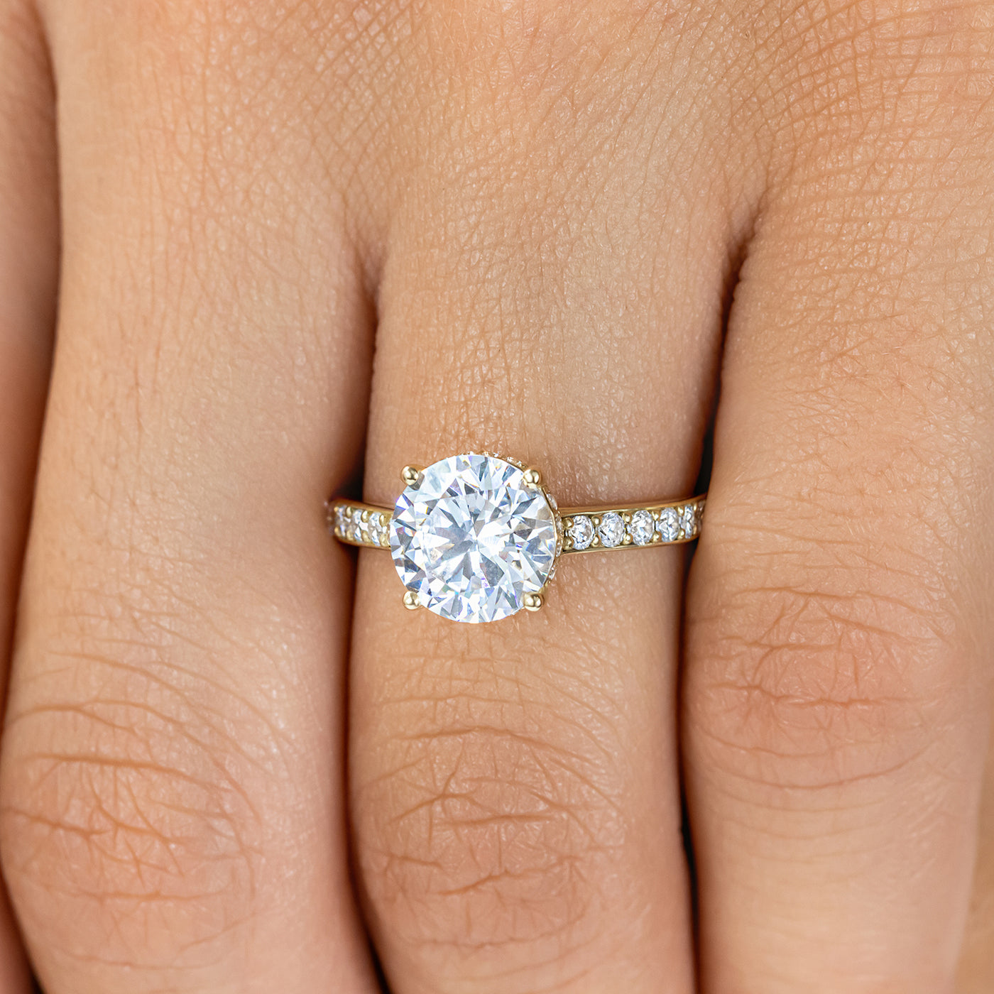 Reese ~ Pave Diamond Solitaire Ring