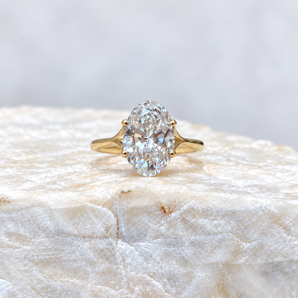 Proposal Ready ~ Clementine Hidden Halo 2.71ct Lab Grown Oval Cut Engagement Ring