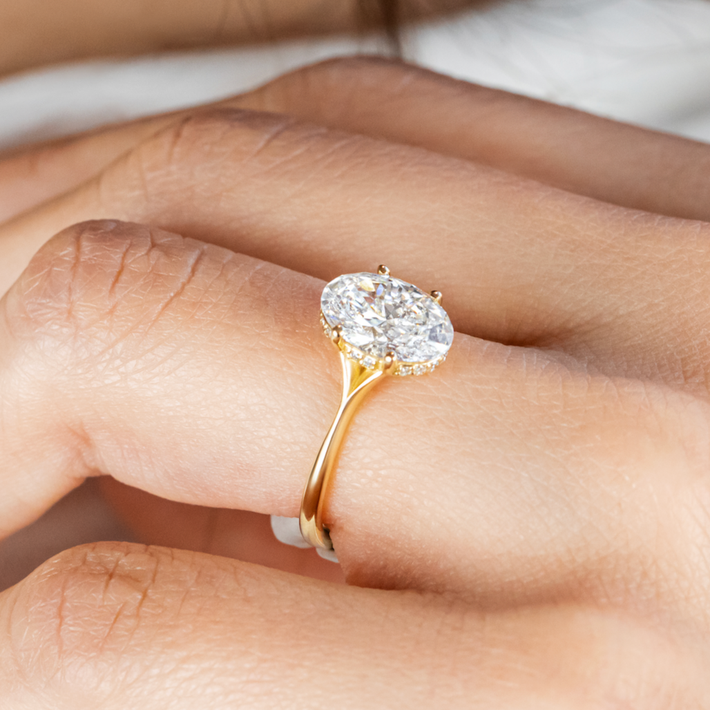 Clementine Hidden Halo ~ Oval Cut Ring