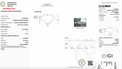 ELONGATED CUSHION 2.07ct FVVS2 VERY GOOD 500077118
