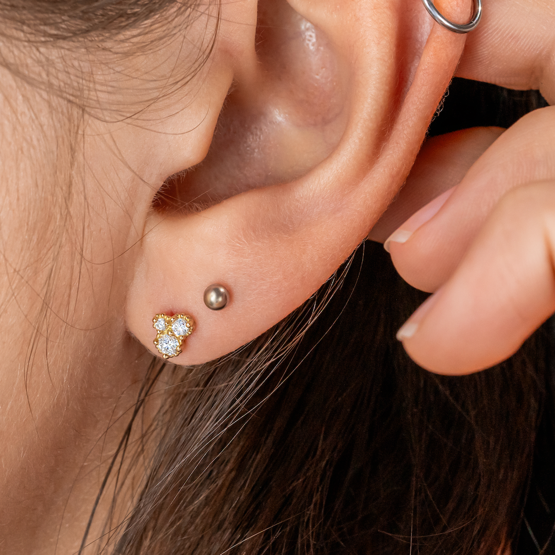 Trio Diamond Cluster Earrings ~ Ready to Ship
