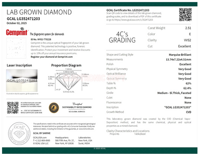 MARQUISE 2.51ct E VVS2 EXCELLENT 500084592