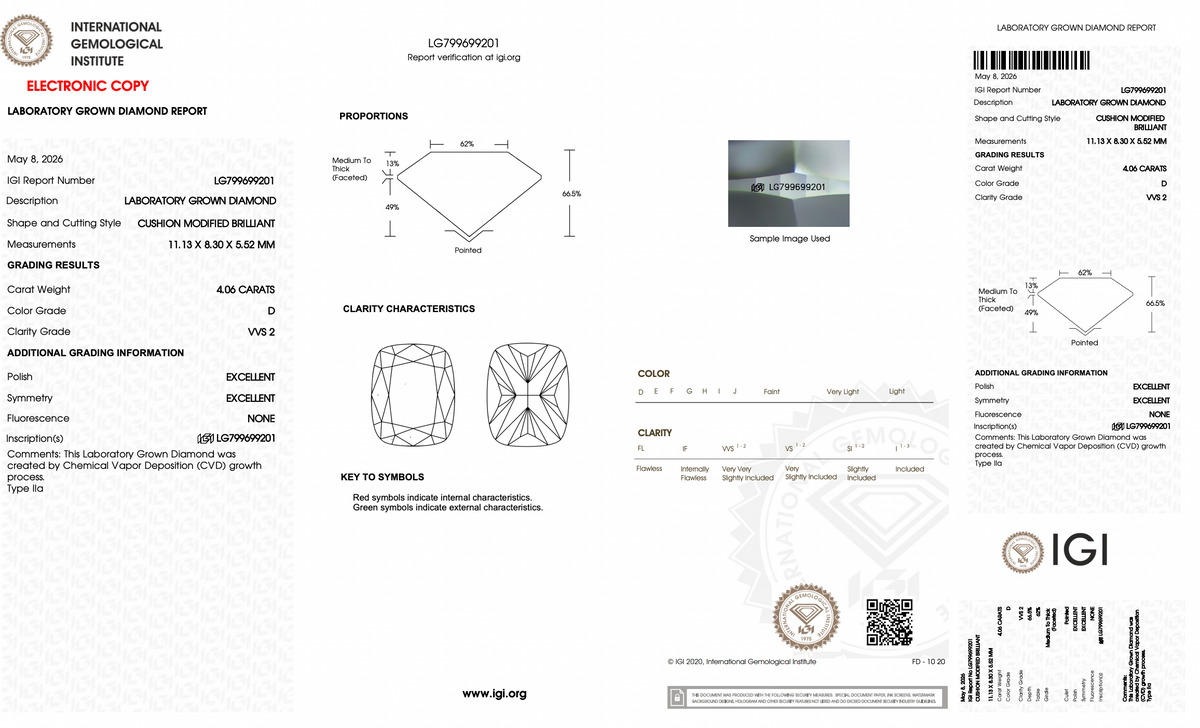 ELONGATED CUSHION 4.06ct D VVS2 D64556F83
