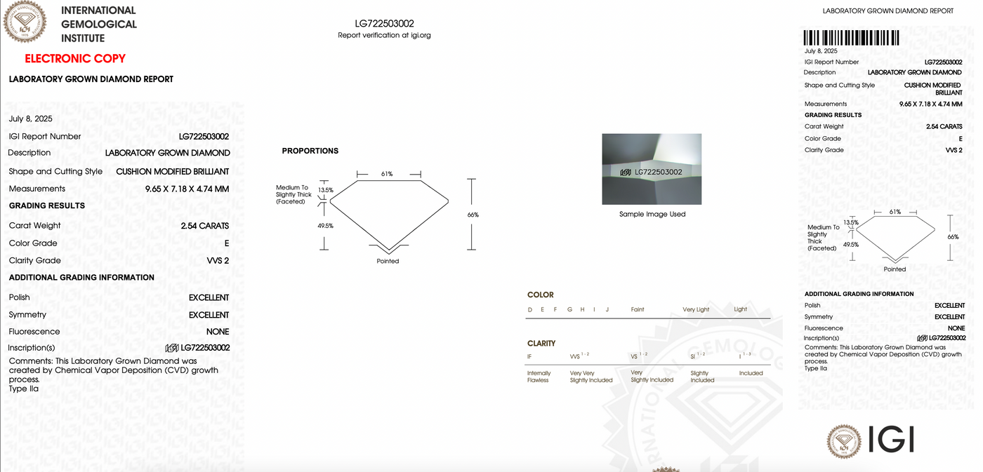 ELONGATED CUSHION 2.54ct E VVS2 EXCELLENT 26791F8D5