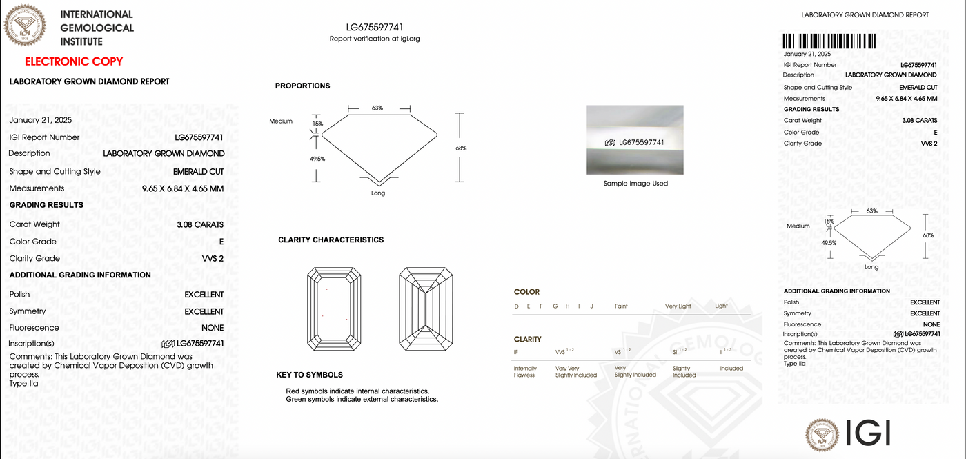 EMERALD 3.08ct E VVS2 EXCELLENT C77220697
