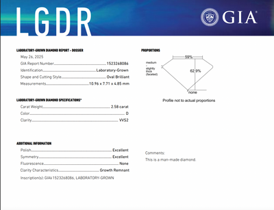 OVAL 2.58ct D VVS2 EXCELLENT 364B830E0