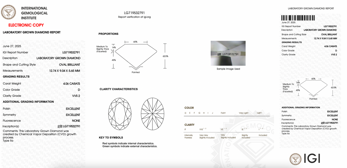 OVAL 4.06ct D VVS2 EXCELLENT D0D0104E5