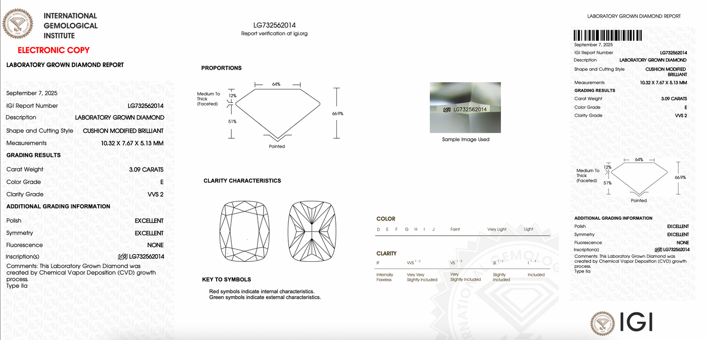ELONGATED CUSHION 3.09ct EVVS2 EXCELLENT ACA792D35