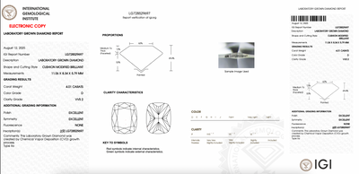 ELONGATED CUSHION 4.01 D VVS2 EXCELLENT 82A11182E