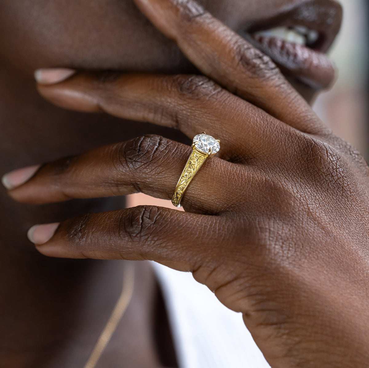 Seraphina ~ Engraved Engagement Ring