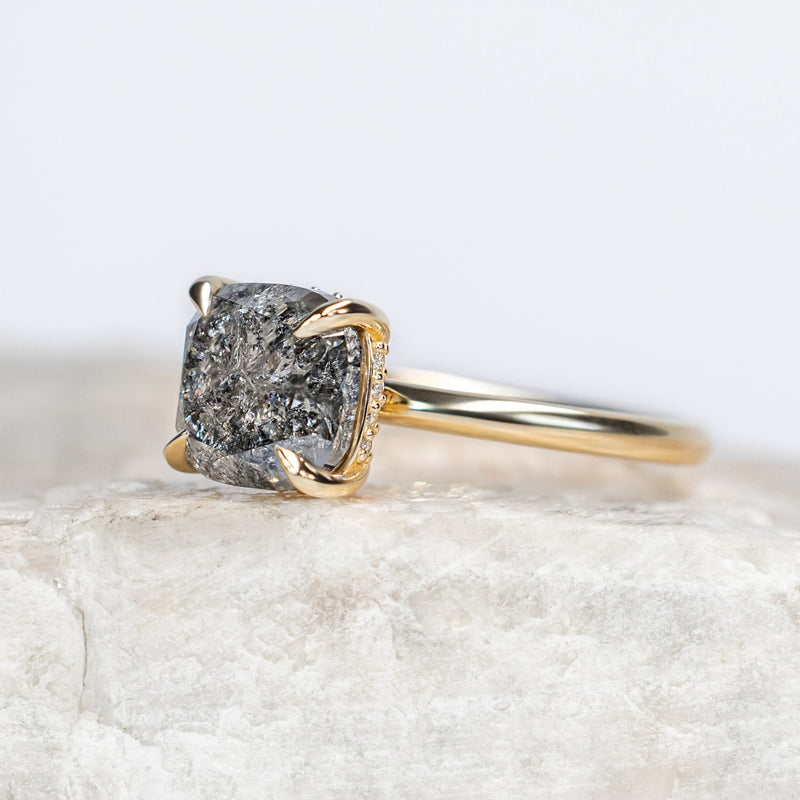 Salt and Pepper Engagement Ring