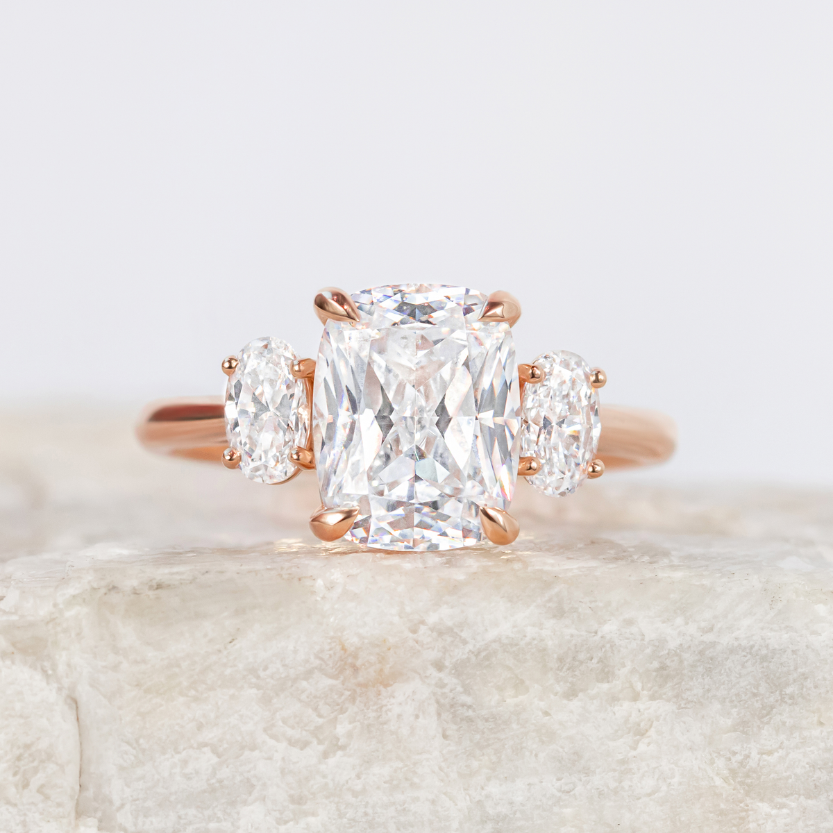 Sophie ~ Oval Three Stone Ring