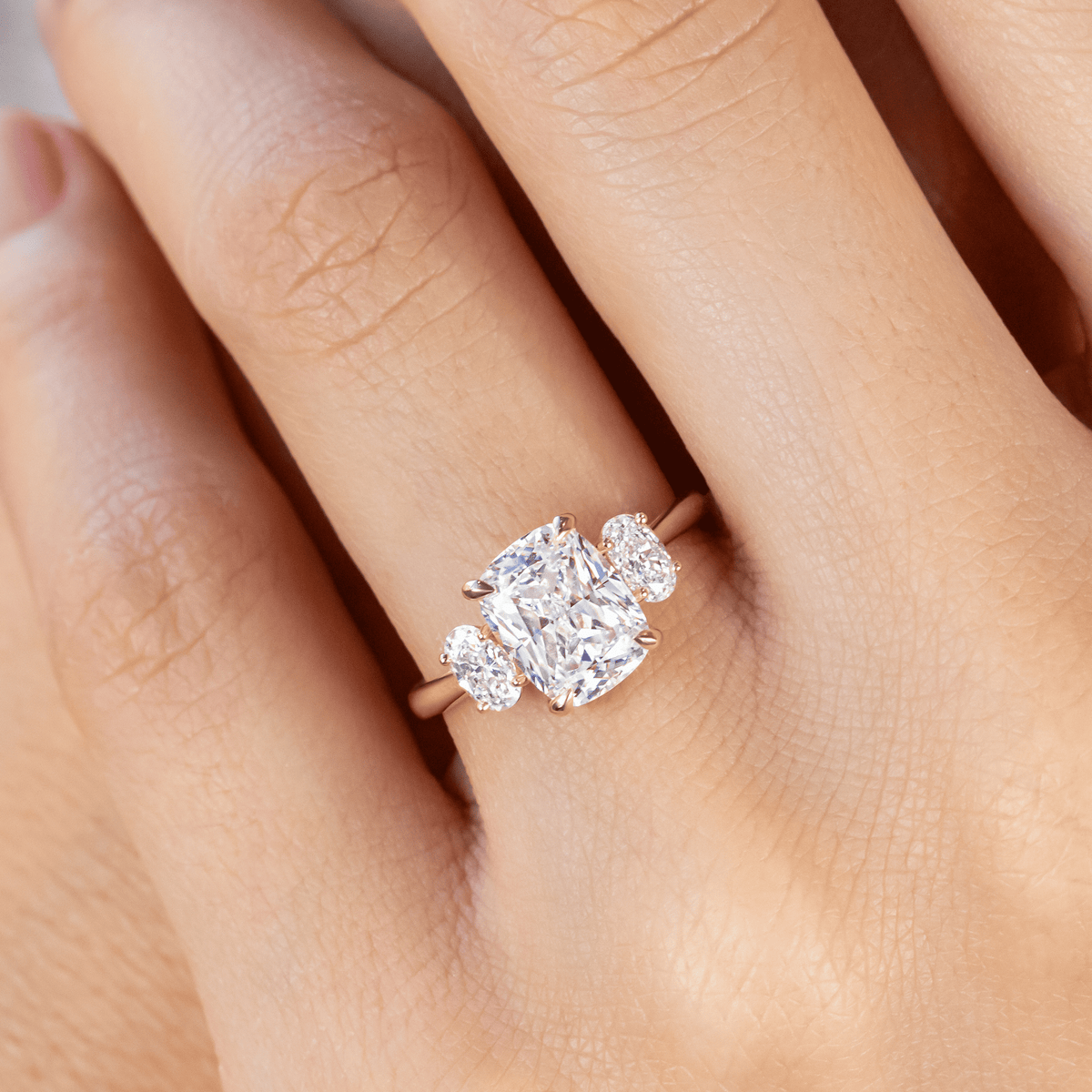 Sophie ~ Oval Three Stone Ring