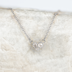 Trio Diamond Cluster Necklace ~ Ready to Ship
