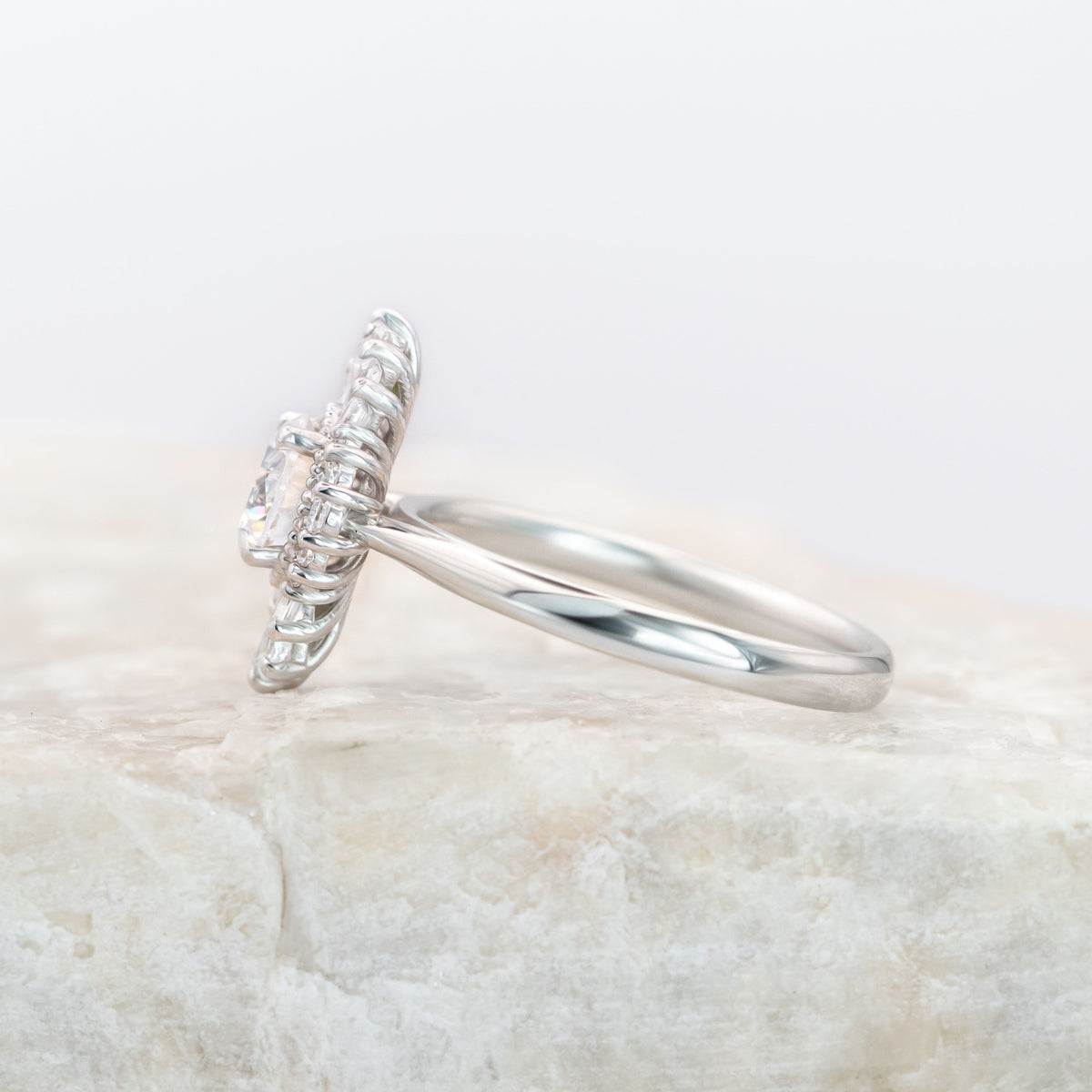 Valentina ~ Baguette Halo Ring