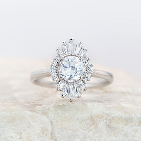 Valentina ~ Baguette Halo Ring