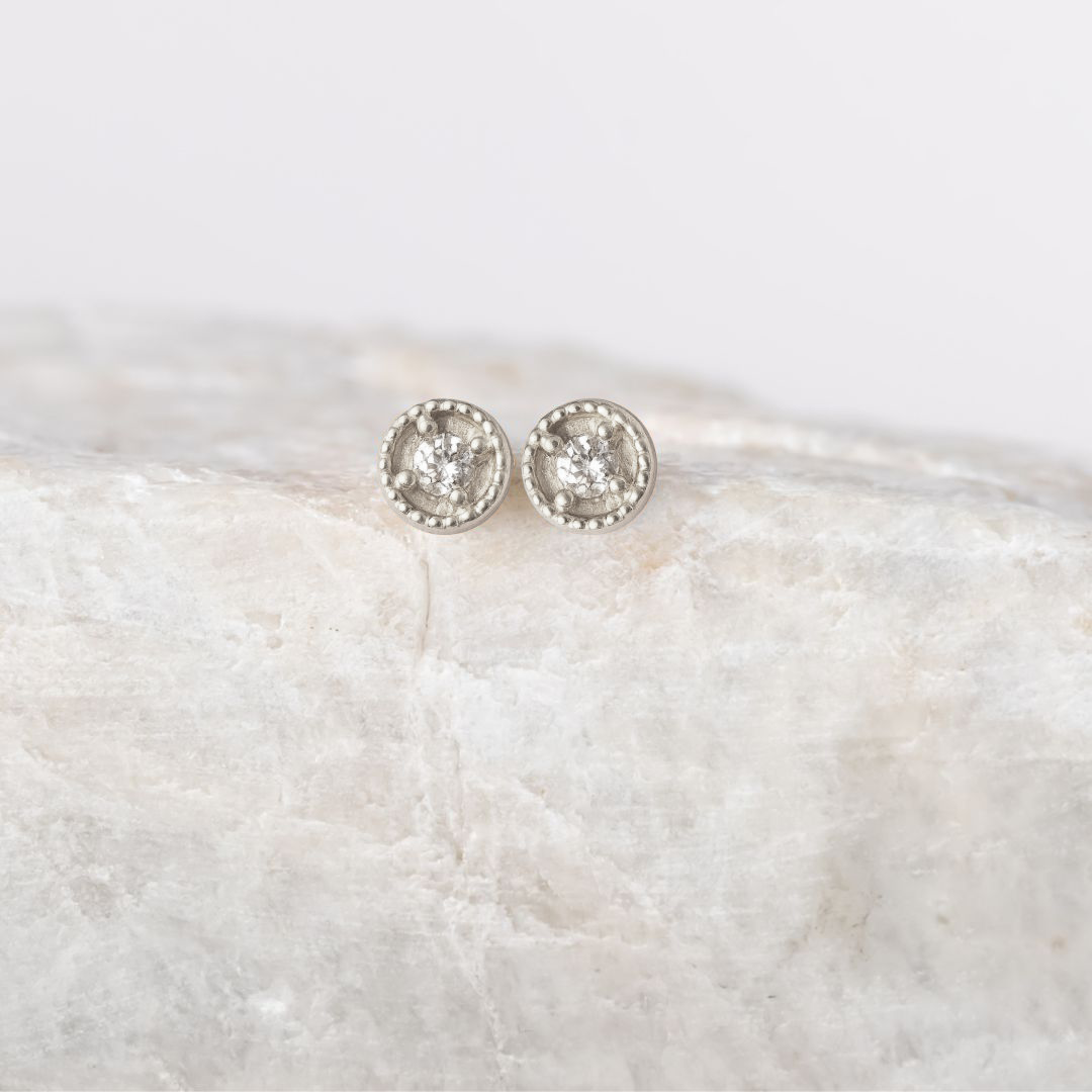 Tiny Dot Diamond Earrings ~ Ready to Ship