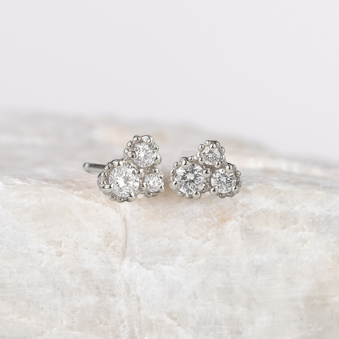 Trio Diamond Cluster Earrings