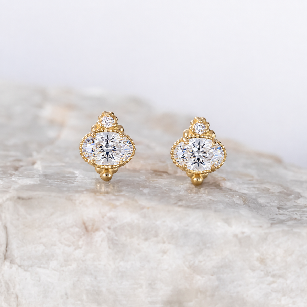 Mayfair Oval Diamond Earrings ~ Ready to Ship