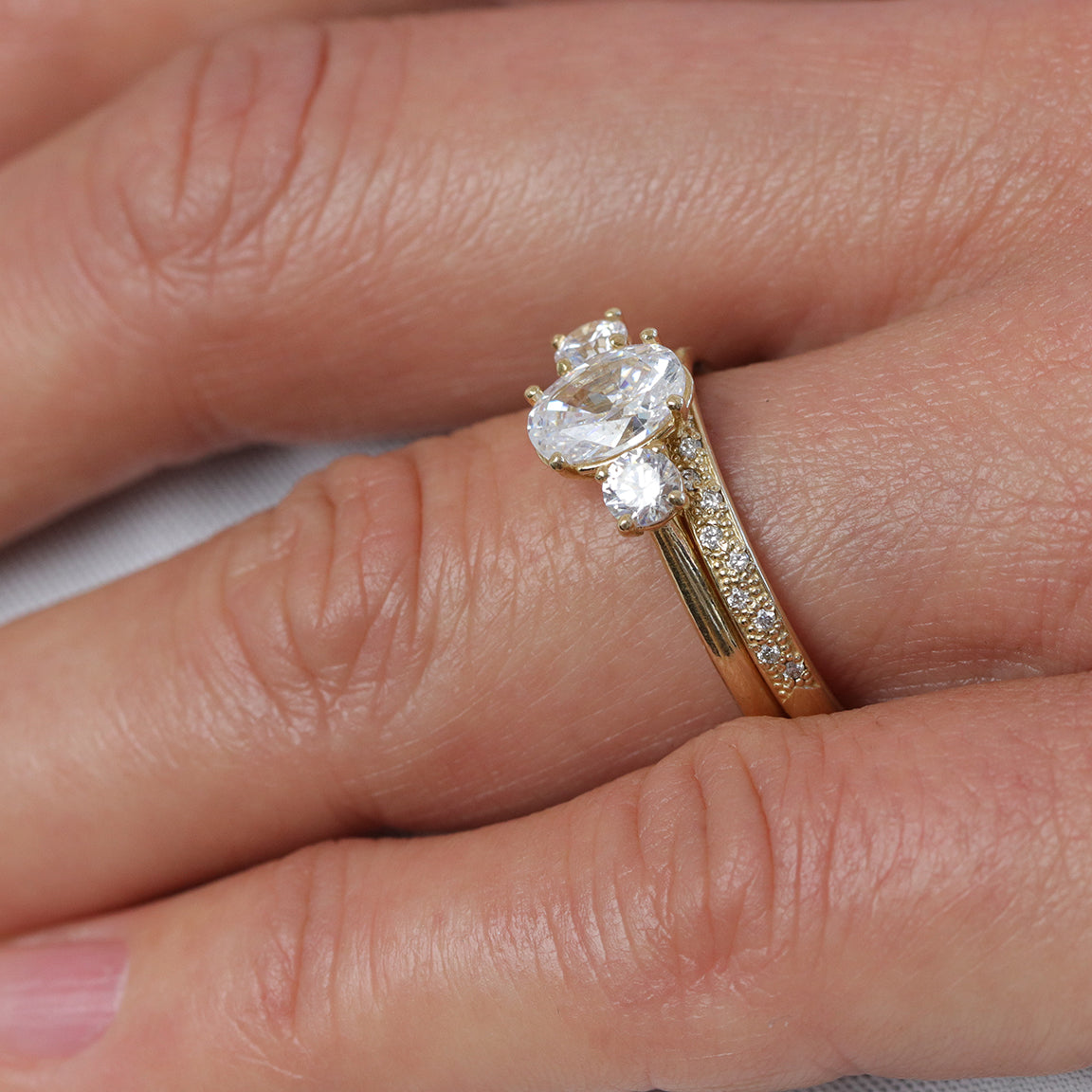 Abigail ~ Oval Three-Stone Ring