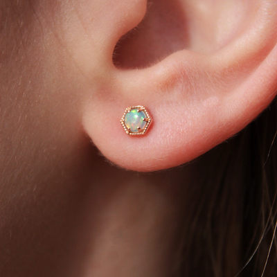 Loie Welo Opal Earring 14k Rose Gold