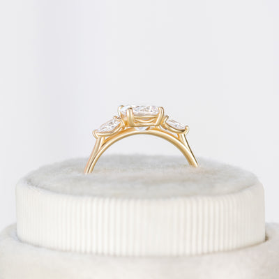 Mae ~ Oval Cut Three Stone Ring