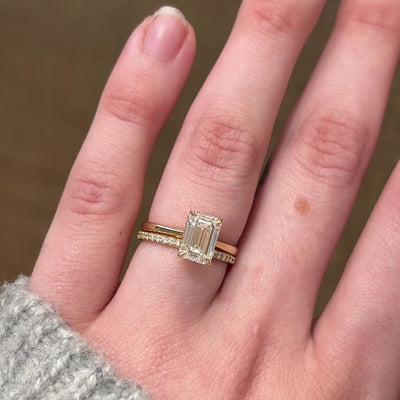 Proposal Ready ~ Maeve 2.07ct Lab Grown Emerald Cut Engagement Ring