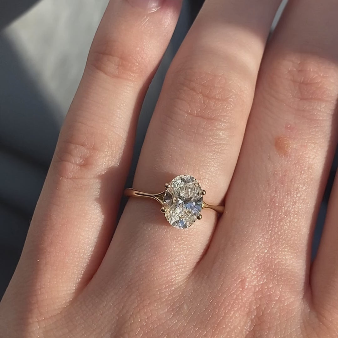 Clementine Hidden Halo ~ Oval Cut Ring