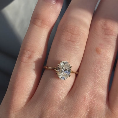 Clementine Hidden Halo ~ Oval Cut Ring