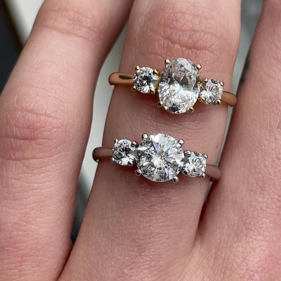 Abigail ~ Round Brilliant Three Stone Ring